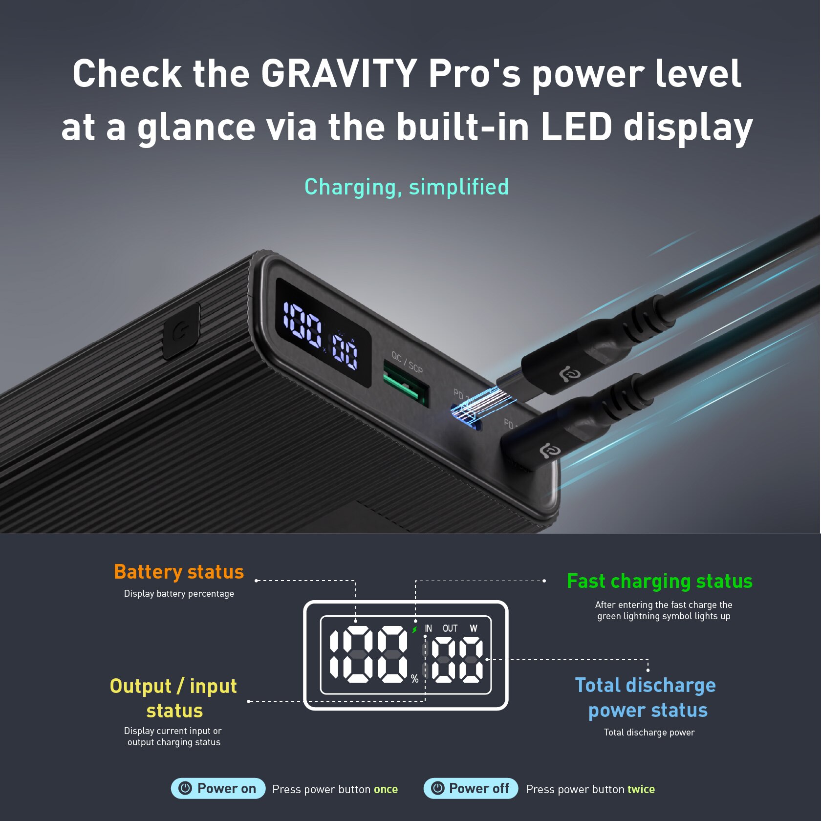 Adam Elements GRAVITY PRO 100W Fast Charging Power Bank